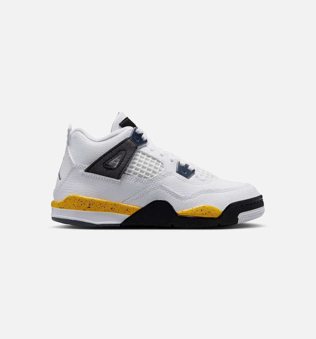 Air Jordan 4 Retro Rare Air Tour Yellow Mens Lifestyle Shoe - WhiteDark Blue GreyBlackTour Yellow Free Shipping