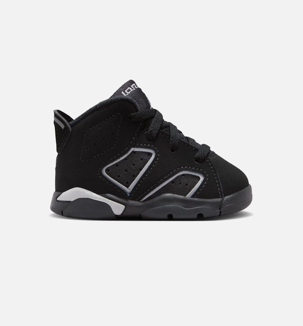 Air Jordan 6 Cap & Gown Infant Toddler Lifestyle Shoe - BlackReflective SilverBlack Free Shipping