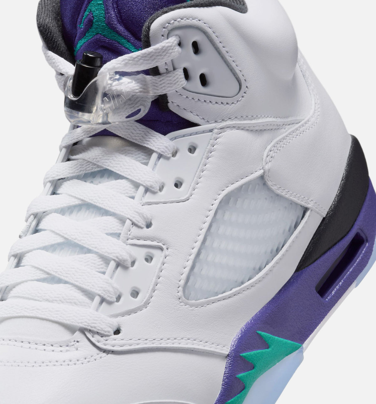 Air Jordan 5 Retro Grape Mens Lifestyle Shoe - WhiteNew EmeraldGrape IceBlack