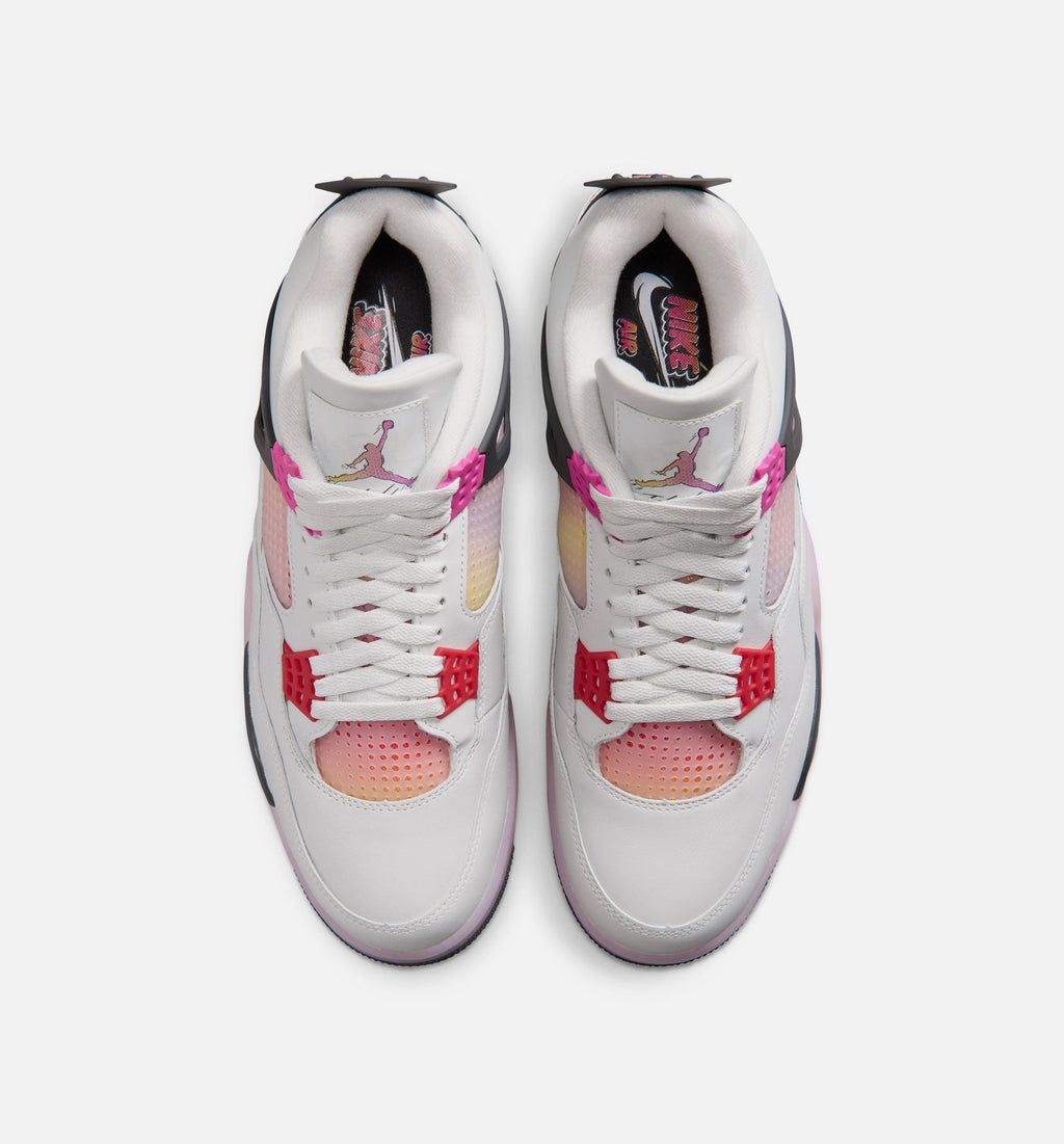Air Jordan 4 Retro Comic Mens Lifestyle Shoe - Off WhiteFire PinkAnthracite Free Shipping