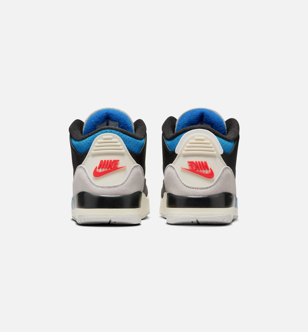 Air Jordan 3 Retro OG Rare Air Preschool Lifestyle Shoe - BlackChile RedNeutral Grey