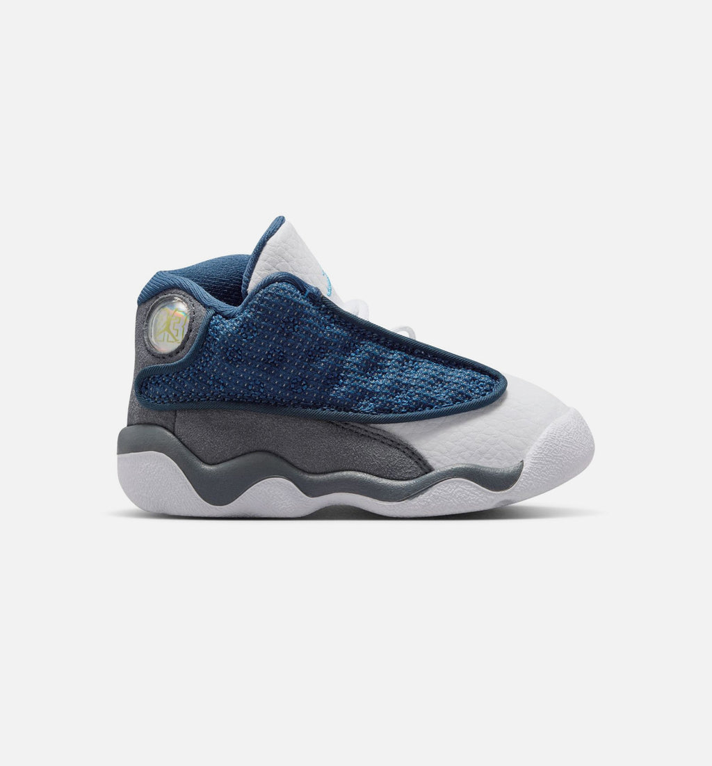 Air Jordan 13 Retro Navy And Flint Grey Infant Toddler Lifestyle Shoe - NavyUniversity BlueFlint GreyWhite Free Shipping