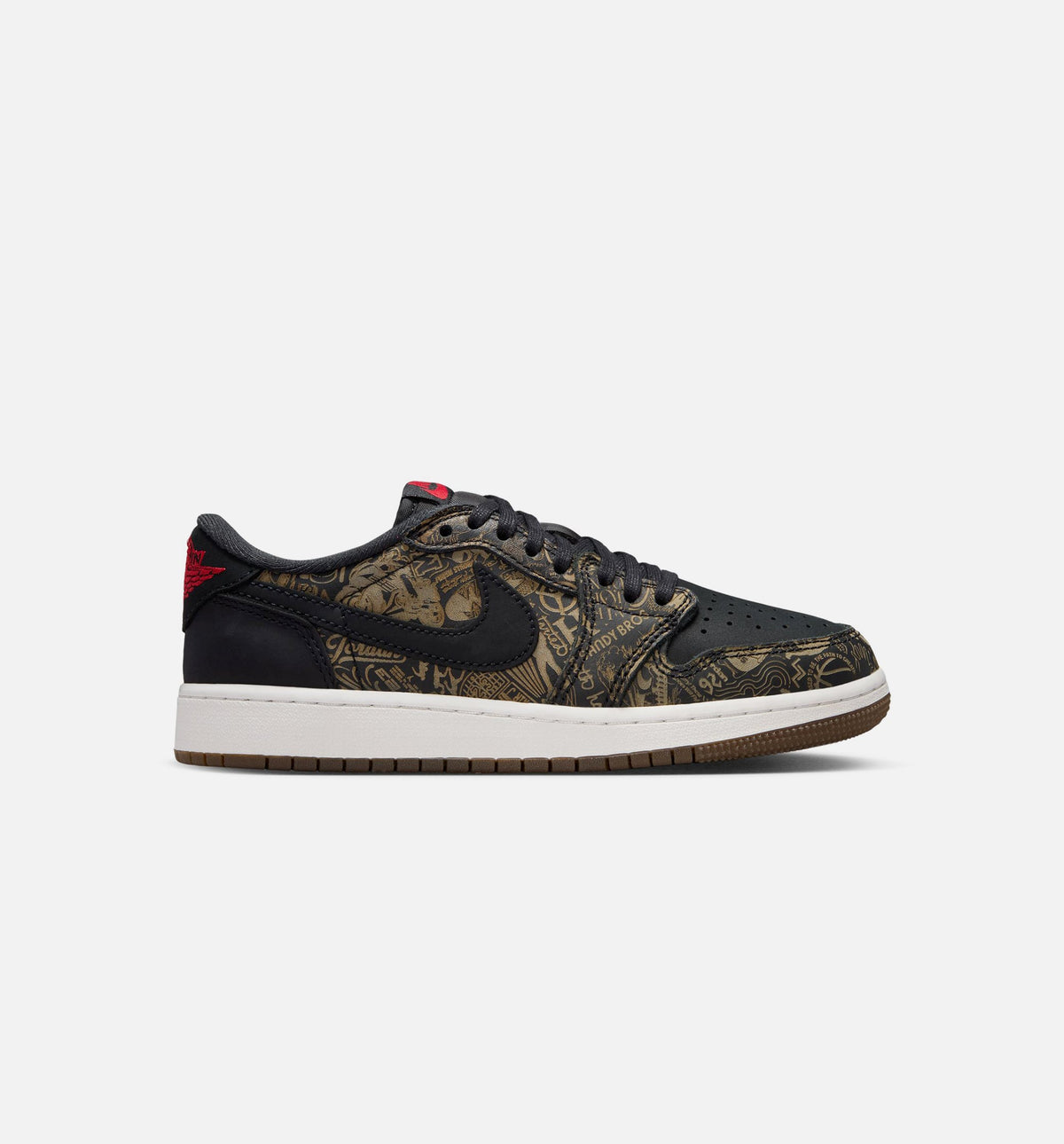 Air Jordan 1 Retro Low OG Laser Black And Varsity Red Grade School Lifestyle Shoe - BlackVarsity RedSummit White Free Shipping