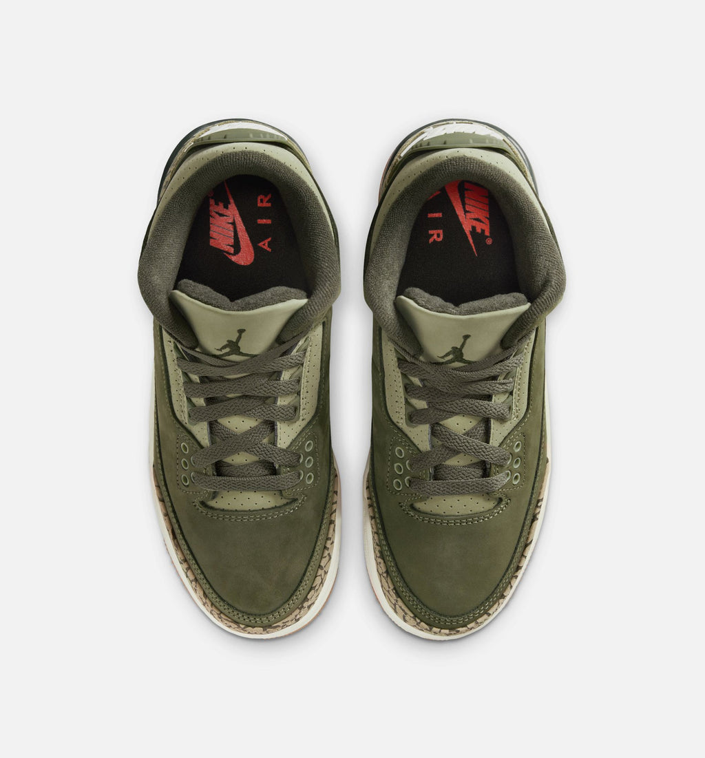 Air Jordan 3 Retro Medium Olive Grade School Lifestyle Shoe - Medium OliveSequoiaNeutral OliveSail