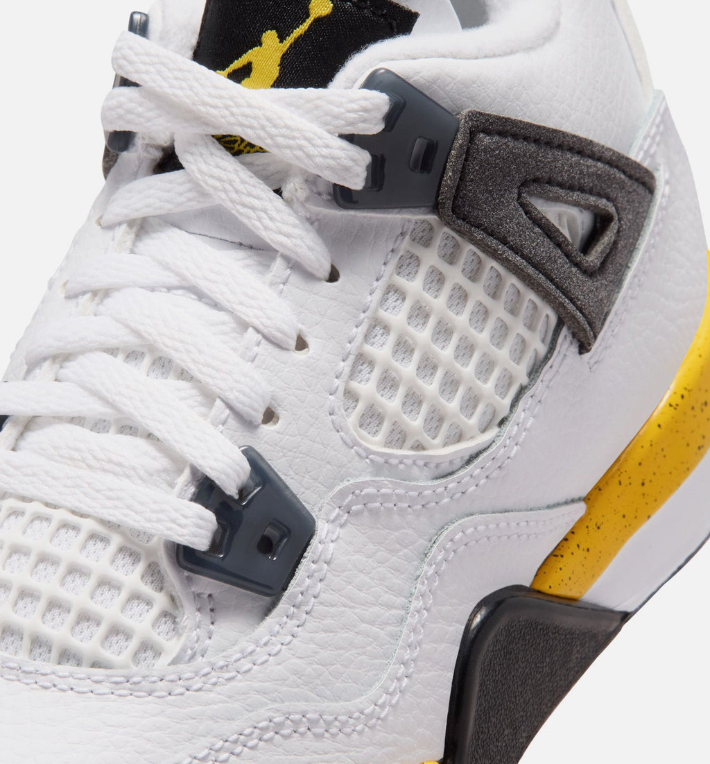 Air Jordan 4 Retro Rare Air Tour Yellow Mens Lifestyle Shoe - WhiteDark Blue GreyBlackTour Yellow Free Shipping