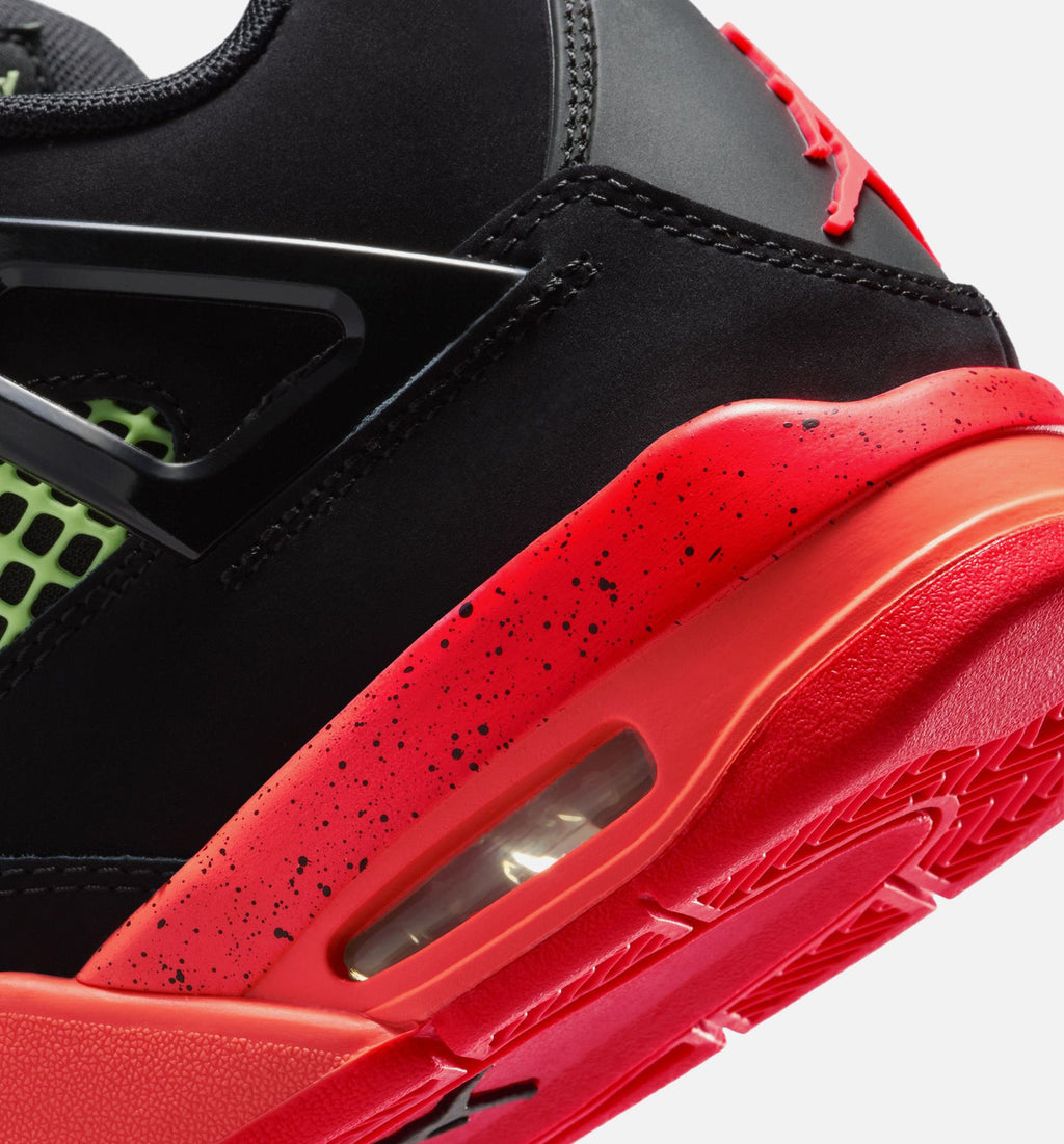 Air Jordan 4 Retro Black Infrared 23 Grade School Lifestyle Shoe - BlackInfrared 23Bright Mango