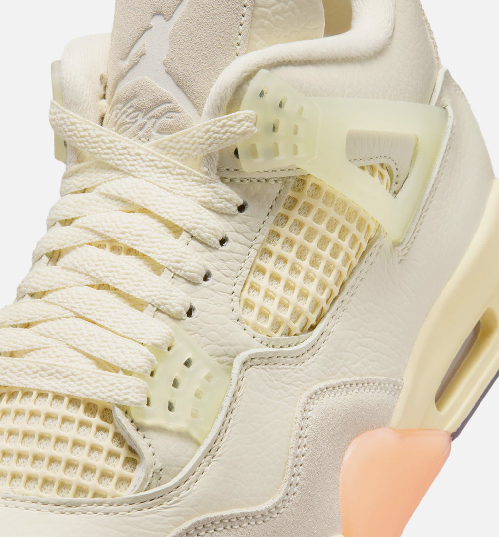 Air Jordan 4 Retro Birds of Paradise Womens Lifestyle Shoes - Coconut MilkMetallic GoldMuslinBright MangoSundialBlack