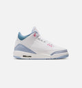 Air Jordan 3 Retro Cobalt Bliss Grade School Lifestyle Shoe - WhiteCobalt BlissFootball GreyPink Glow