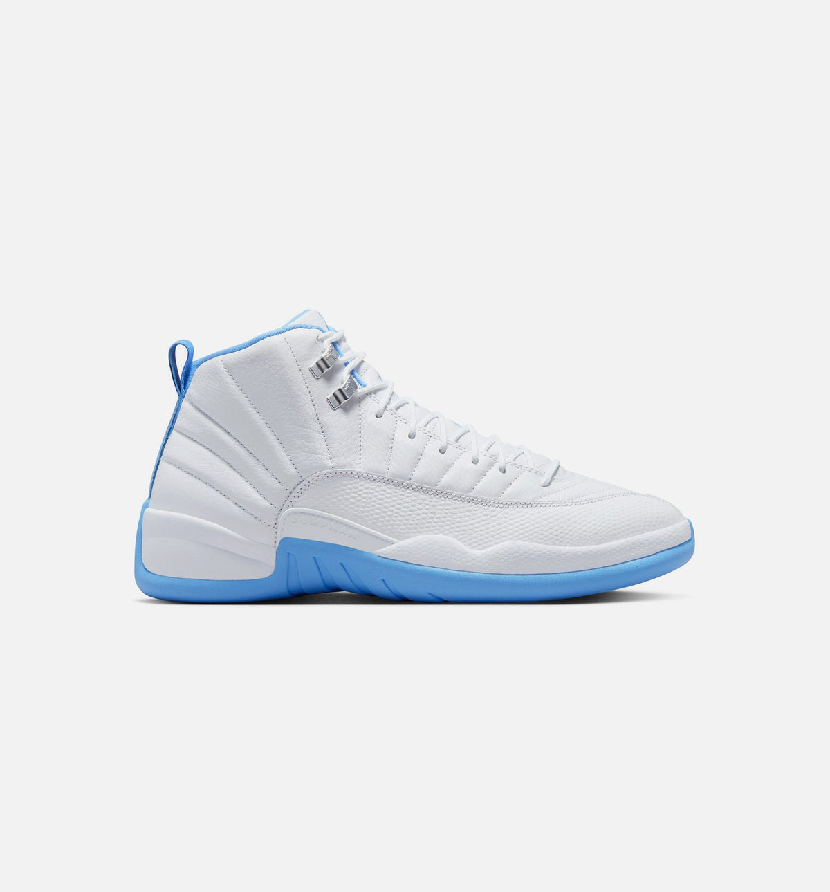 Air Jordan 12 Retro White and University Blue Mens Lifestyle Shoe - WhiteUniversity BlueMetallic Silver