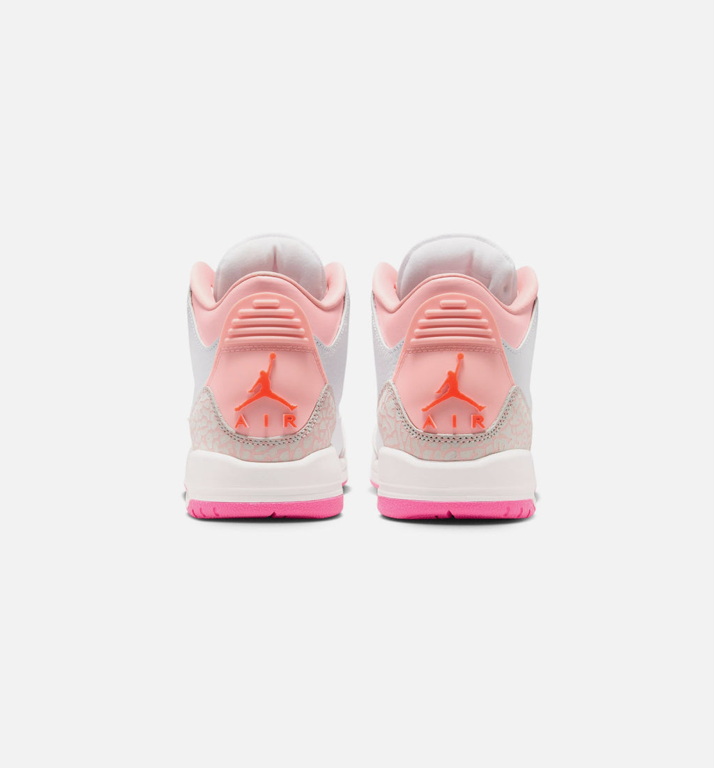 Air Jordan 3 Retro Spring Flowers Grade School Lifestyle Shoe - Pearl PinkPink BloomPink GlowHyper Orange