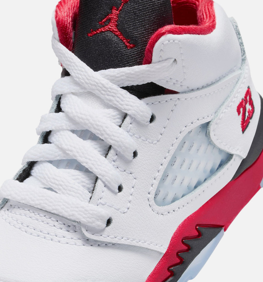Air Jordan 5 Retro Fire Red Infant Toddler Lifestyle Shoe - Fire RedWhite