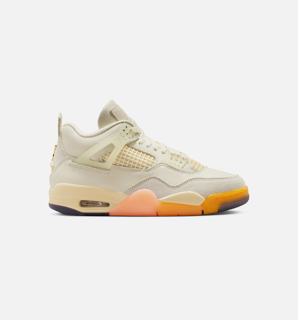 Air Jordan 4 Retro Birds of Paradise Womens Lifestyle Shoes - Coconut MilkMetallic GoldMuslinBright MangoSundialBlack