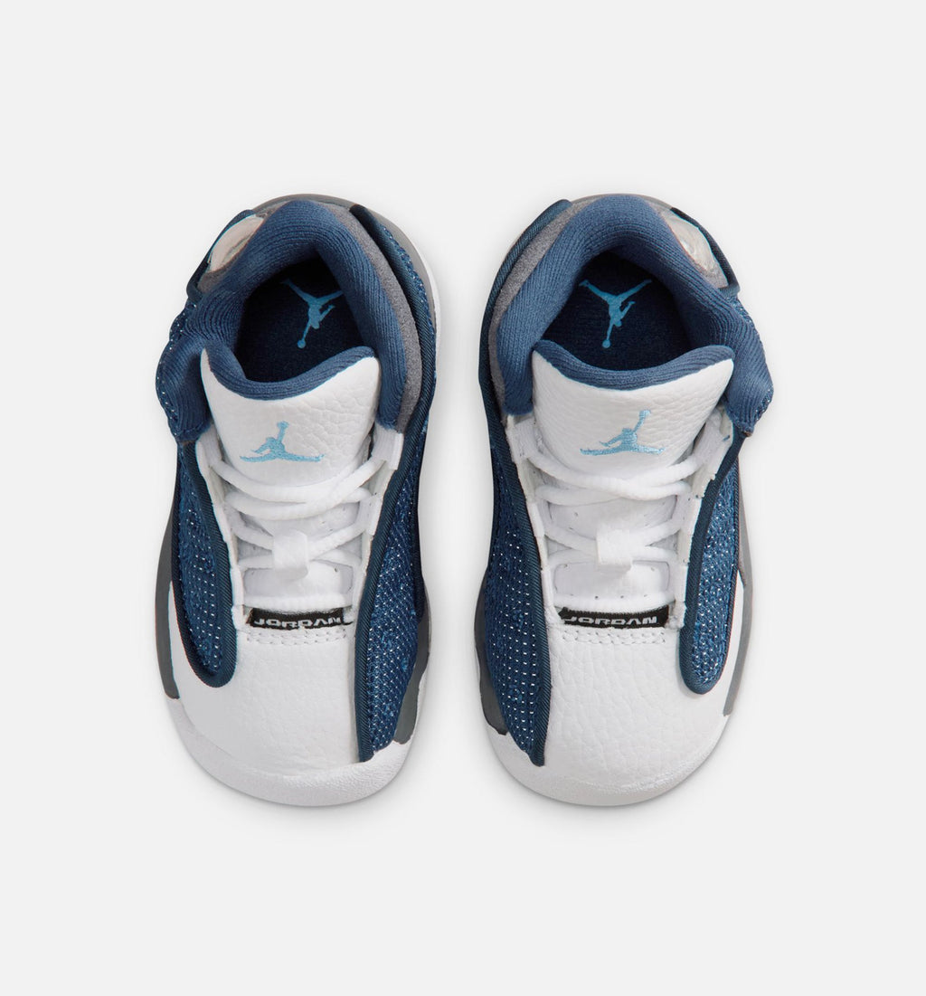 Air Jordan 13 Retro Navy And Flint Grey Infant Toddler Lifestyle Shoe - NavyUniversity BlueFlint GreyWhite Free Shipping
