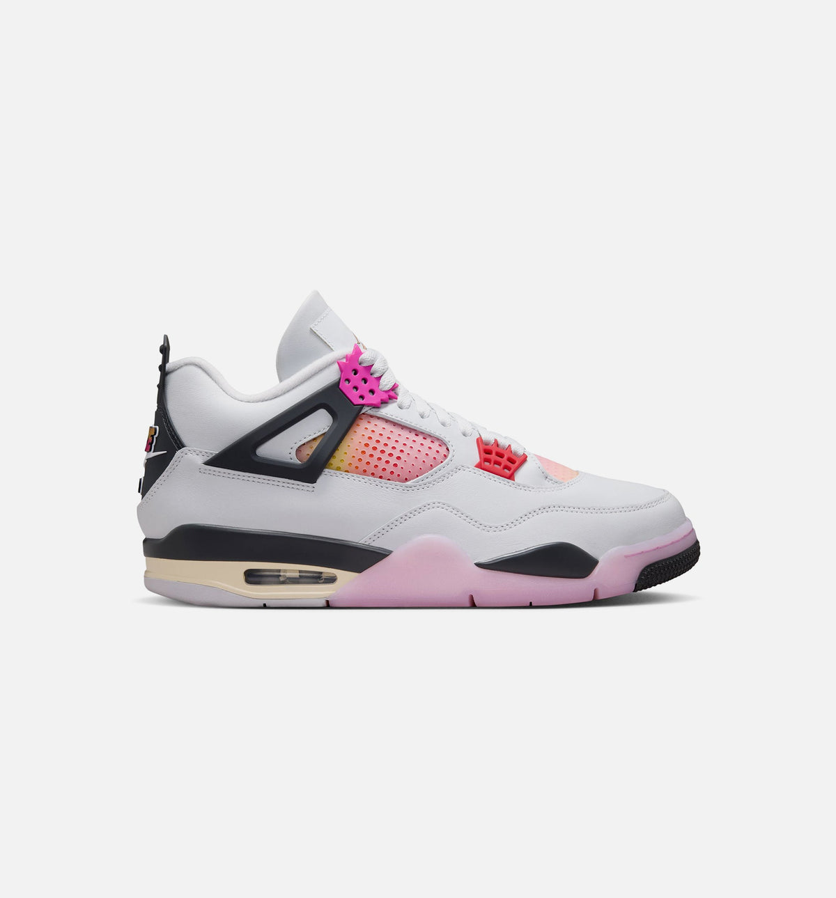Air Jordan 4 Retro Comic Mens Lifestyle Shoe - Off WhiteFire PinkAnthracite Free Shipping